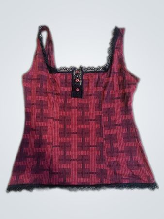 Ariannne Red and Black Tank Top