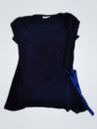 Laura T Collection Black Wrap Blouse
