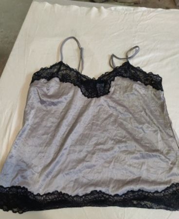 Grey Satin Lace Camisole Top