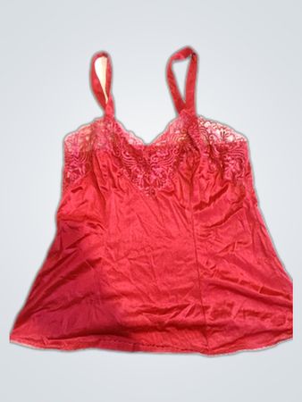 Red Lace Trim Camisole Top