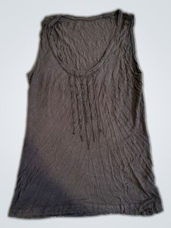 Unbranded Gray Sleeveless Fringe Tank Top
