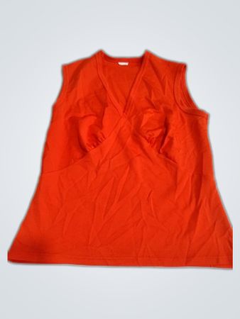 Mango Red V-Neck Sleeveless Top