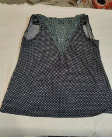 M&S Black Polka Dot Lace Trim Camisole