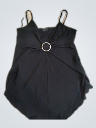 Black Tank Top with Silver Ring Detail
