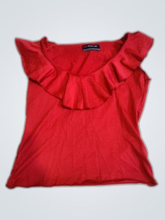 New Frontier Red Ruffle Blouse