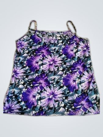 Purple Floral Print Tank Top
