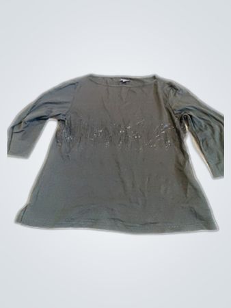 Street One Gray Fringe Blouse
