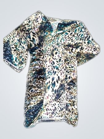 Margana Lefay Leopard Print Satin Mini Dress
