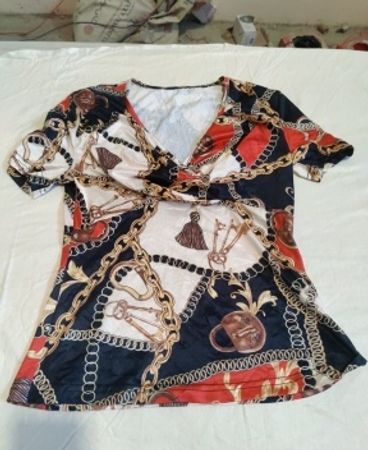 Printed Wrap Blouse