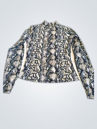 Long Sleeve Snakeskin Print Top