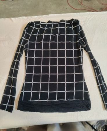 Unbranded Sheer Checkered Long Sleeve Blouse