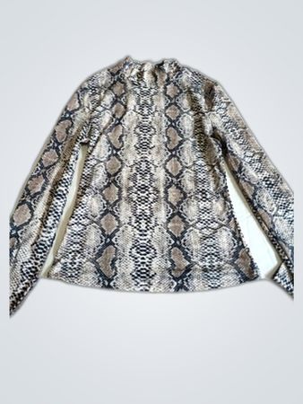 Long-Sleeve Snake Print Top