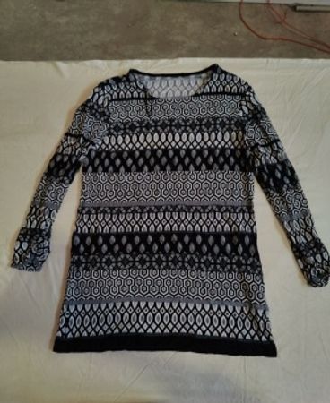 Zara Geometric Printed Long-Sleeve Blouse