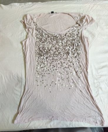 Sequin Embellished Pink Blouse