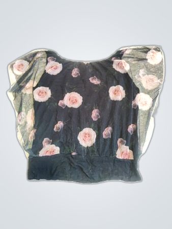 Collections Printed Sheer Sleeve Blouse