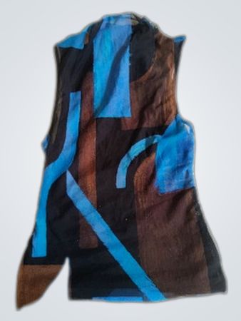 Sheer Geometric Print Blouse