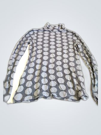 Gray Polka Dot Long Sleeve Top