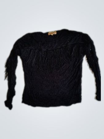 Baroccan Love Black Fringed Blouse