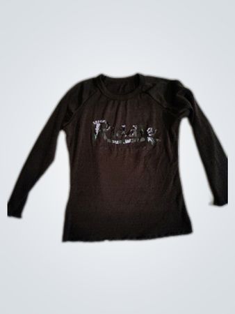 Black Long Sleeve Shirt with White Graphic