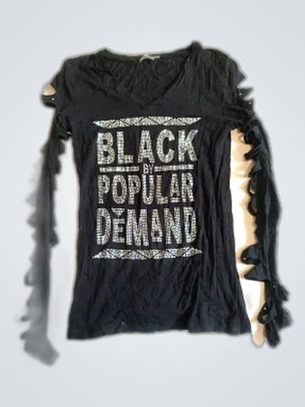 Zanana Outfitters Black by Popular Demand Long Sleeve T-Shirt