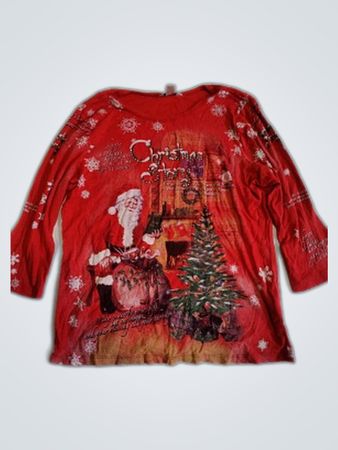 Christopher & Banks Red Christmas Graphic Sweater