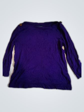 Ralph Lauren Purple Boat Neck Knit Sweater