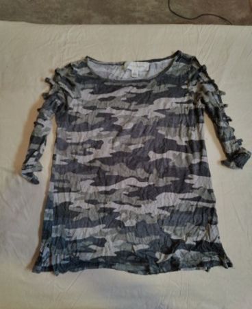 French Laundry Camo Long Sleeve Top