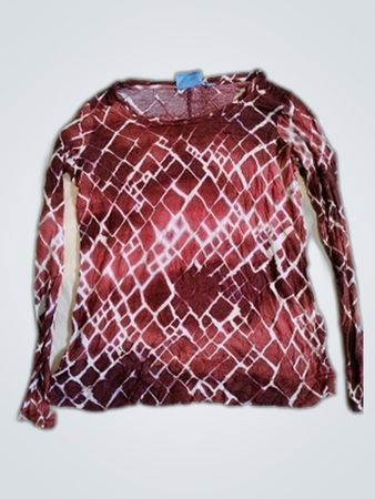 Vera Wang Printed Long Sleeve Blouse