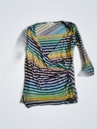Coldwater Creek Striped Wrap Blouse