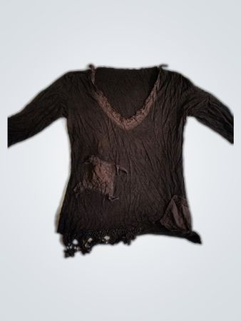 Black Ruffle Fringe Blouse