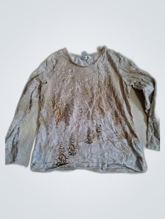 Christopher & Banks Long Sleeve Tree Print Top