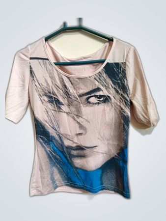 Printed Face Graphic Short Sleeve T-Shirt
