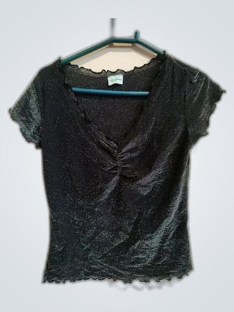 Roberto Black Ruffle Blouse