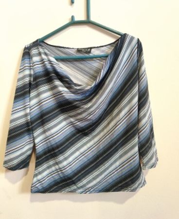 Patrick Paris Striped Draped Blouse