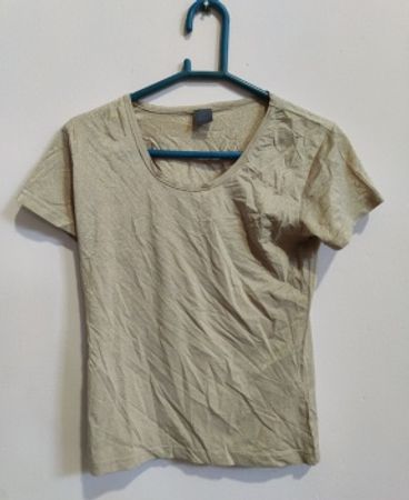 Cinque Beige Short-Sleeve Scoop Neck T-Shirt