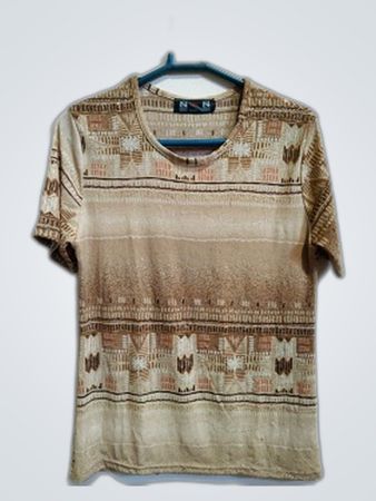Brown Patterned T-Shirt