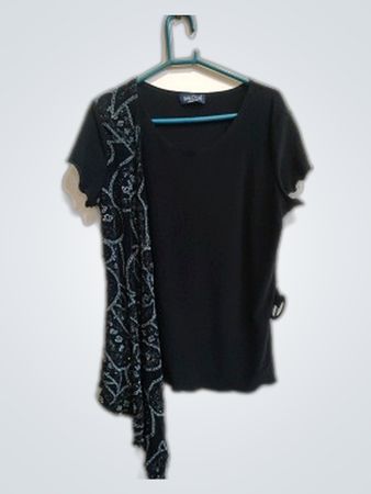 Saloos Collection Black Embellished Blouse