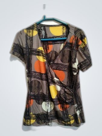 Printed Short-Sleeve Blouse