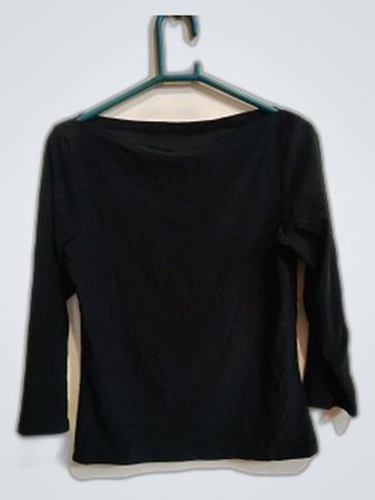 Unbranded Black Boat Neck Blouse