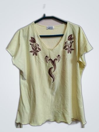 Yellow Embroidered Top
