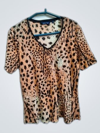 Michele Boyard Leopard Print Blouse