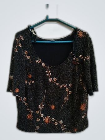 Floral Embroidered Sequined Blouse