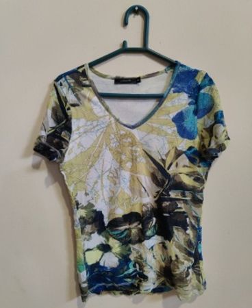Passport Printed V-Neck Blouse