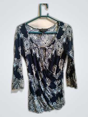 INC International Concepts Printed Wrap Blouse