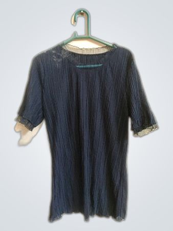 Zara Sheer Navy Blue Blouse
