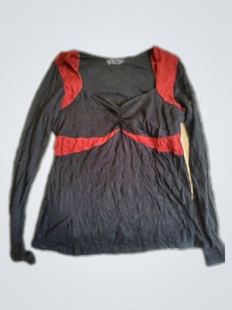 Long Sleeve Top with Red Accents