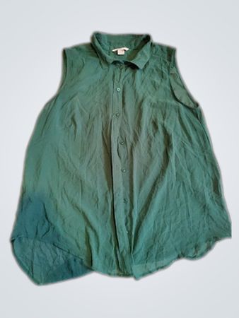 J.Crew Green Sleeveless Button-Down Shirt