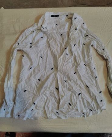 Mango Printed Long Sleeve Button-up Shirt