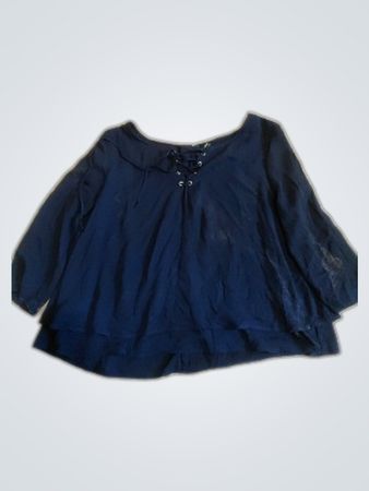 Guess Navy Ruffle Blouse