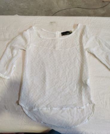 Stradivarius Sheer White Blouse